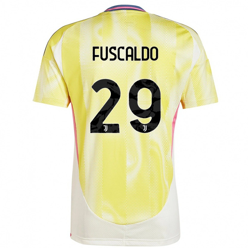 Danxen Enfant Maillot Matteo Fuscaldo #29 Jaune Solaire Tenues Extérieur 2024/25 T-Shirt