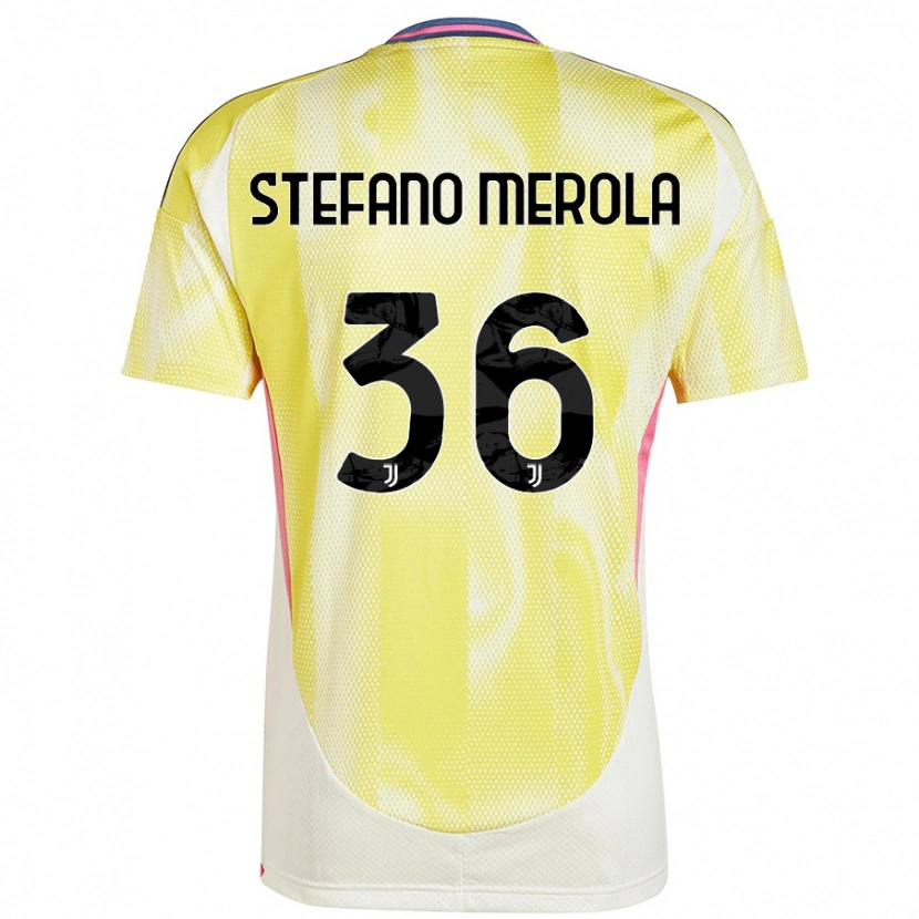 Danxen Enfant Maillot Antonio Stefano Merola #36 Jaune Solaire Tenues Extérieur 2024/25 T-Shirt