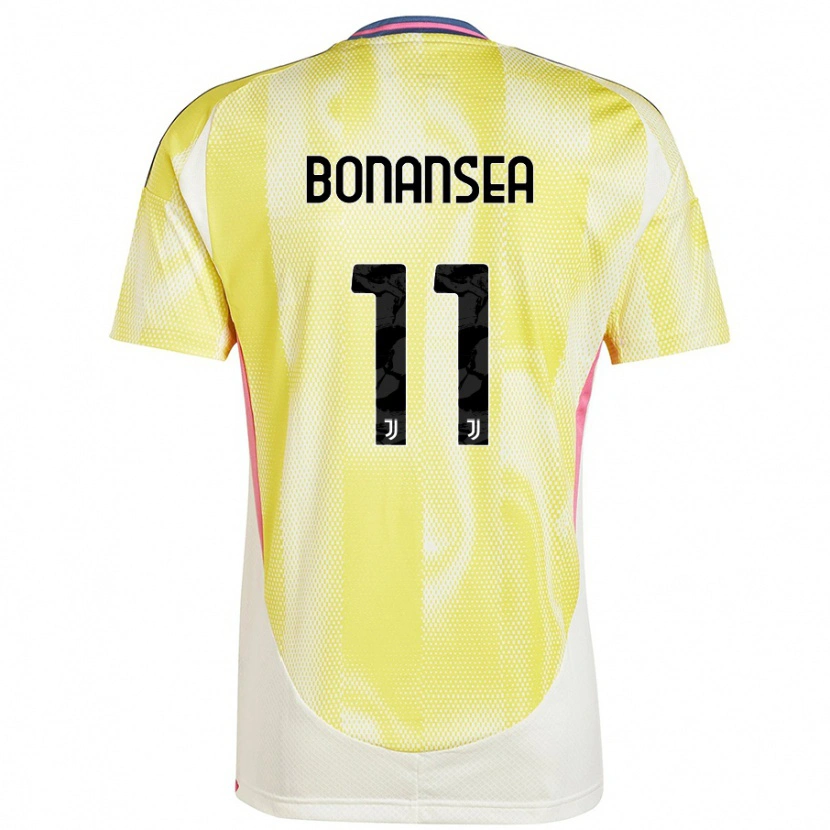 Danxen Enfant Maillot Barbara Bonansea #11 Jaune Solaire Tenues Extérieur 2024/25 T-Shirt