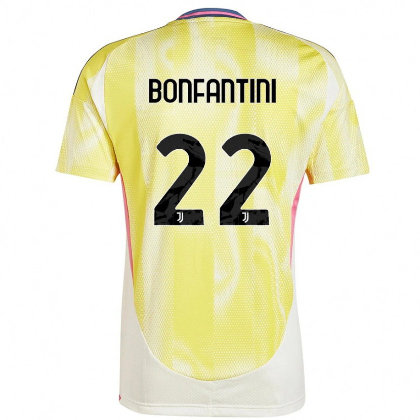 Danxen Enfant Maillot Agnese Bonfantini #22 Jaune Solaire Tenues Extérieur 2024/25 T-Shirt