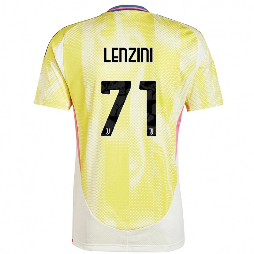 Danxen Enfant Maillot Martina Lenzini #71 Jaune Solaire Tenues Extérieur 2024/25 T-Shirt