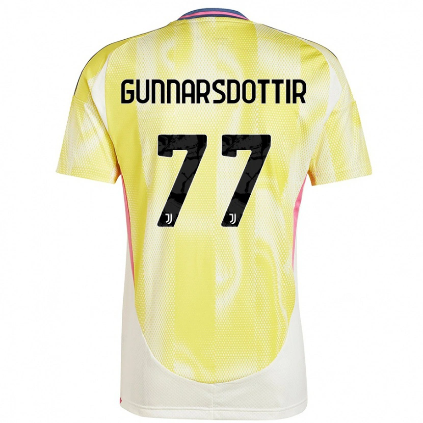 Danxen Enfant Maillot Sara Björk Gunnarsdóttir #77 Jaune Solaire Tenues Extérieur 2024/25 T-Shirt