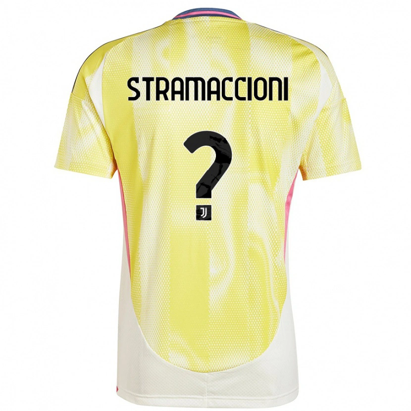 Danxen Enfant Maillot Diego Stramaccioni #0 Jaune Solaire Tenues Extérieur 2024/25 T-Shirt