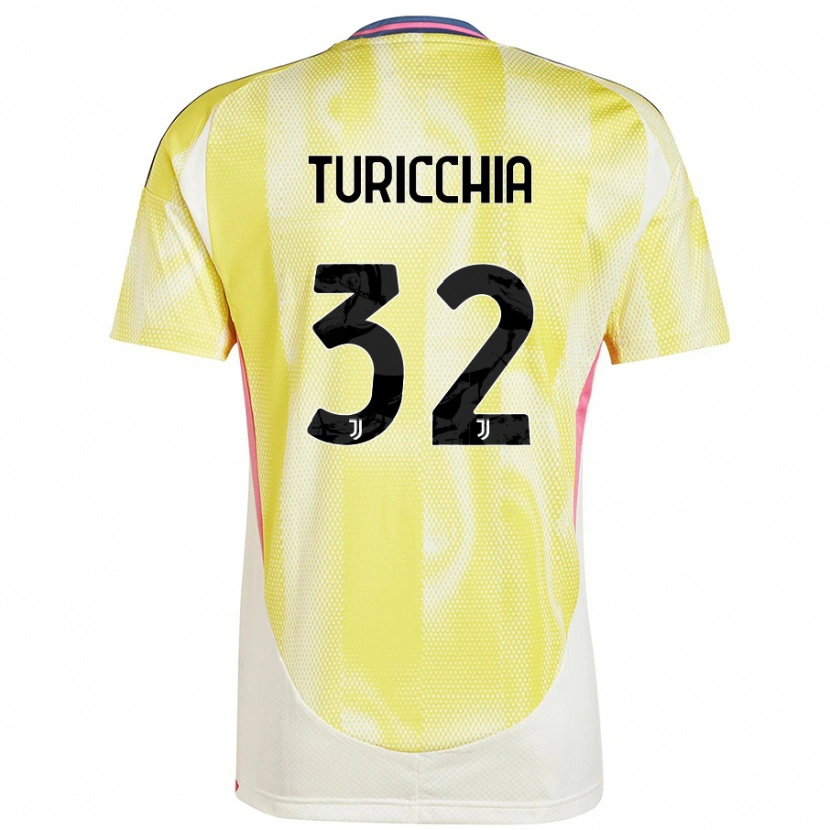 Danxen Enfant Maillot Riccardo Turicchia #32 Jaune Solaire Tenues Extérieur 2024/25 T-Shirt