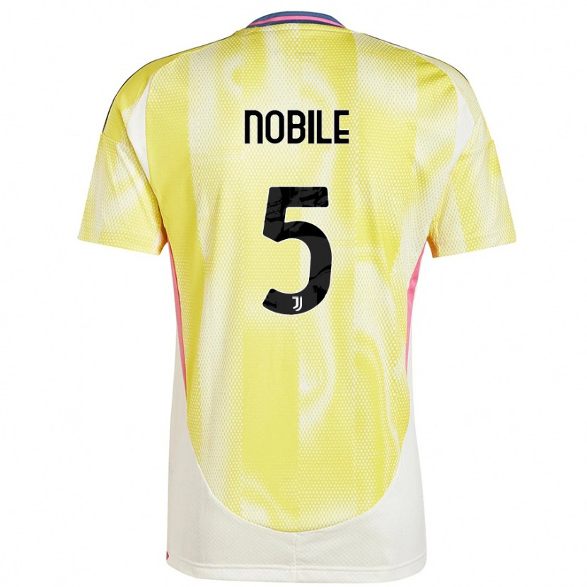 Danxen Enfant Maillot Riccardo Nobile #5 Jaune Solaire Tenues Extérieur 2024/25 T-Shirt