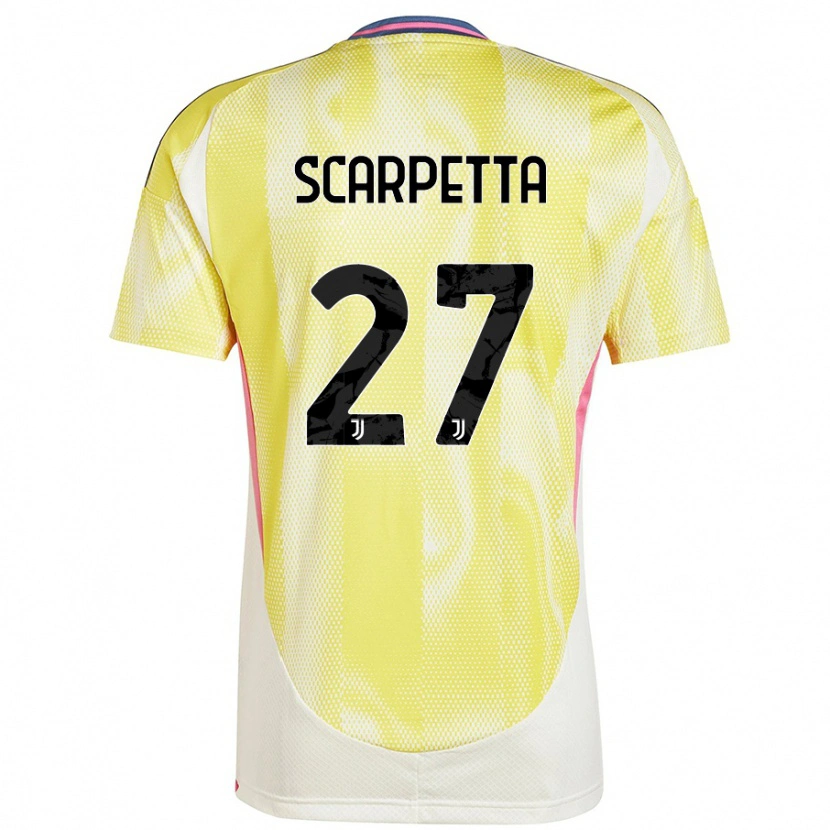 Danxen Enfant Maillot Jacopo Scarpetta #27 Jaune Solaire Tenues Extérieur 2024/25 T-Shirt