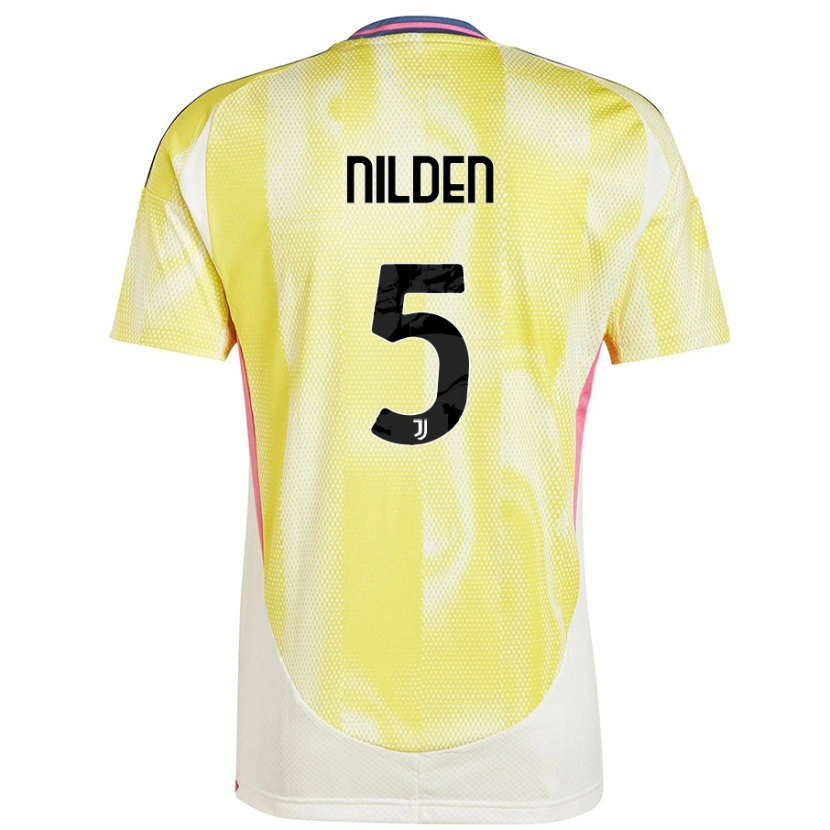 Danxen Enfant Maillot Amanda Nilden #5 Jaune Solaire Tenues Extérieur 2024/25 T-Shirt