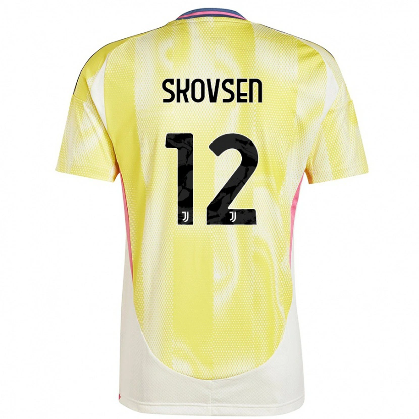 Danxen Enfant Maillot Matilde Lundorf Skovsen #12 Jaune Solaire Tenues Extérieur 2024/25 T-Shirt