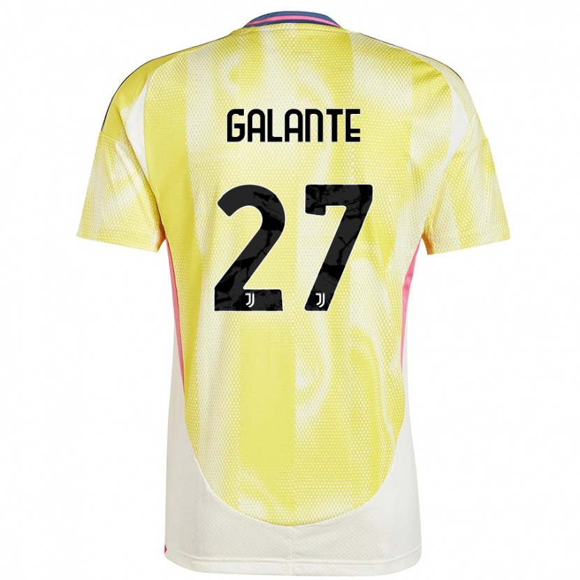 Danxen Enfant Maillot Tommaso Galante #27 Jaune Solaire Tenues Extérieur 2024/25 T-Shirt