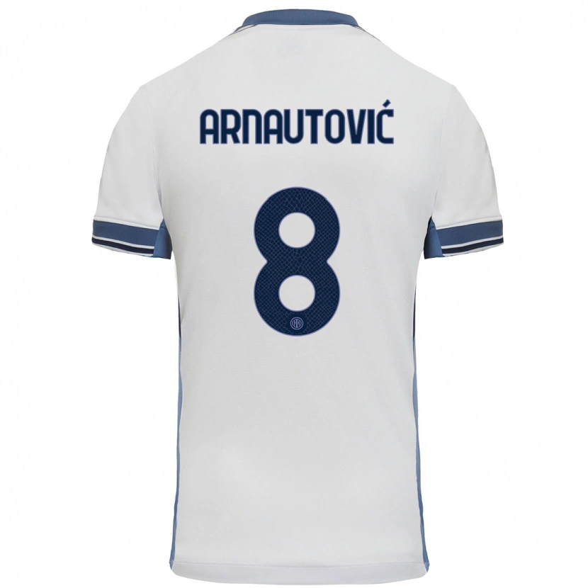 Danxen Enfant Maillot Marko Arnautovic #8 Blanc Gris Tenues Extérieur 2024/25 T-Shirt