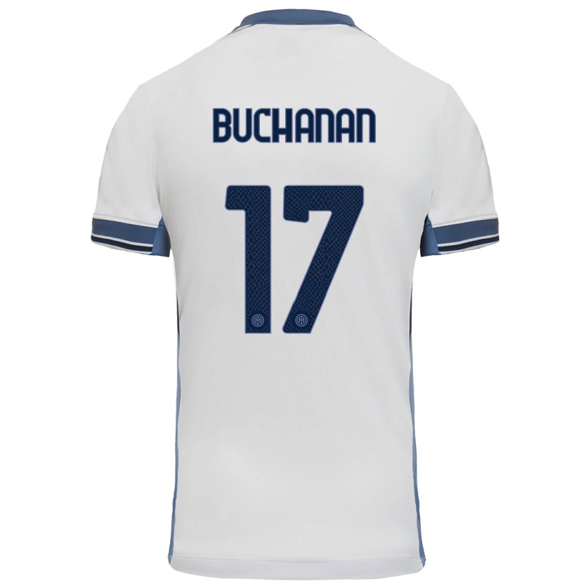 Danxen Enfant Maillot Tajon Buchanan #17 Blanc Gris Tenues Extérieur 2024/25 T-Shirt