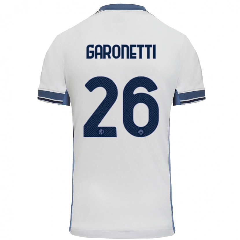 Danxen Enfant Maillot Gabriele Garonetti #26 Blanc Gris Tenues Extérieur 2024/25 T-Shirt