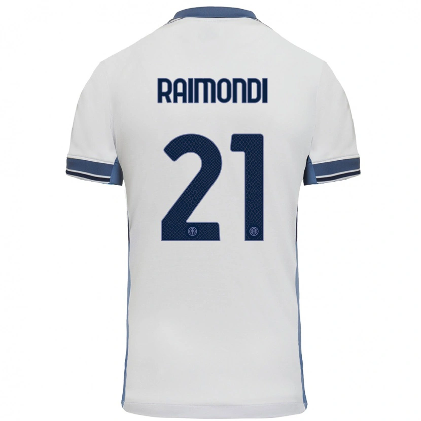 Danxen Enfant Maillot Paolo Raimondi #21 Blanc Gris Tenues Extérieur 2024/25 T-Shirt