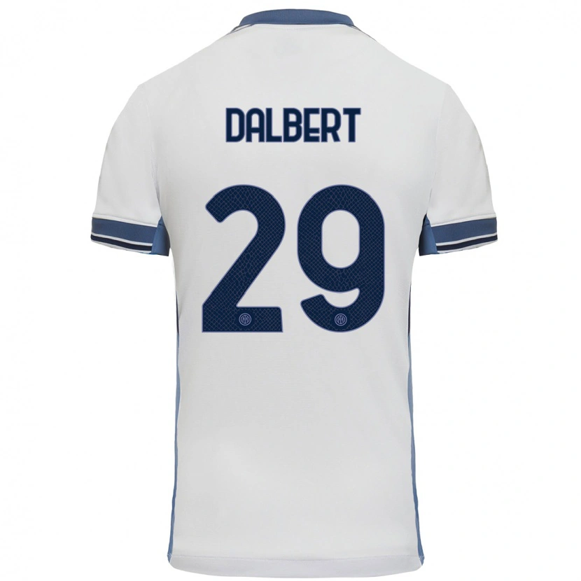 Danxen Enfant Maillot Dalbert #29 Blanc Gris Tenues Extérieur 2024/25 T-Shirt