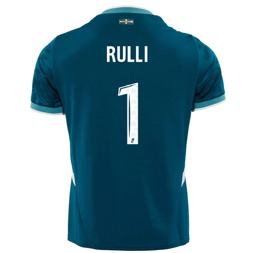 Danxen Enfant Maillot Gerónimo Rulli #1 Turquoise Bleu Tenues Extérieur 2024/25 T-Shirt