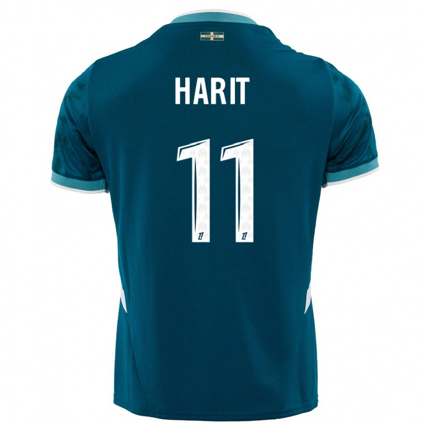 Danxen Enfant Maillot Amine Harit #11 Turquoise Bleu Tenues Extérieur 2024/25 T-Shirt