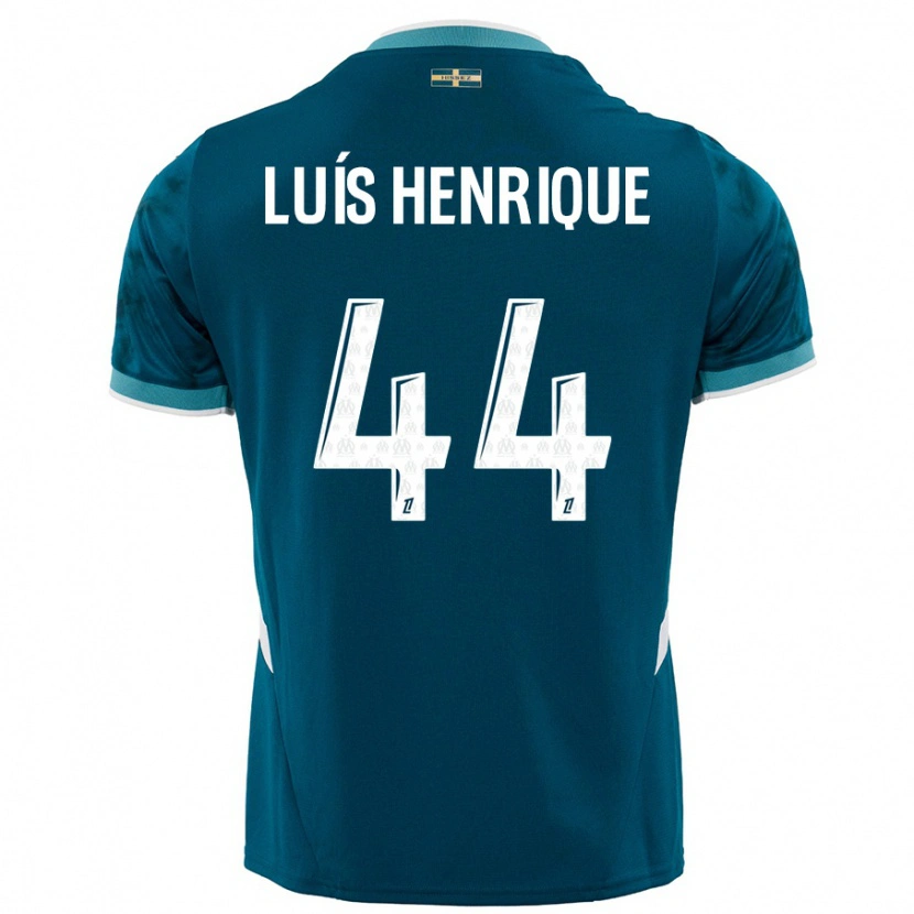 Danxen Enfant Maillot Luis Henrique #44 Turquoise Bleu Tenues Extérieur 2024/25 T-Shirt