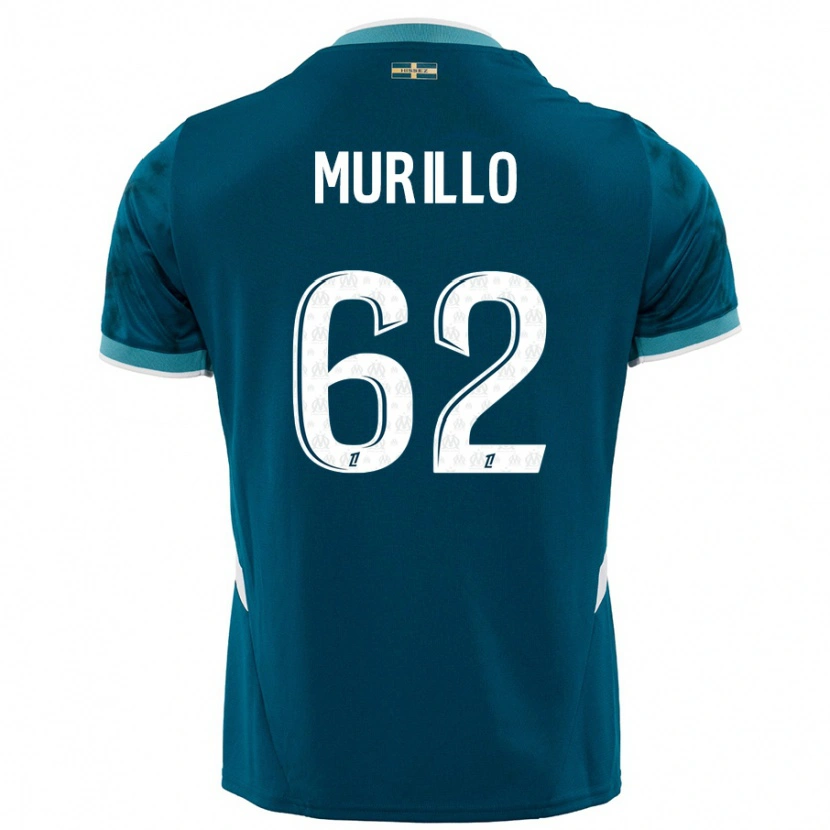 Danxen Enfant Maillot Amir Murillo #62 Turquoise Bleu Tenues Extérieur 2024/25 T-Shirt