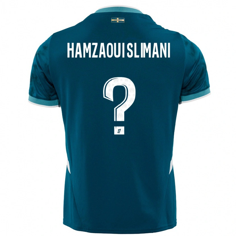 Danxen Enfant Maillot Hilan Hamzaoui Slimani #0 Turquoise Bleu Tenues Extérieur 2024/25 T-Shirt