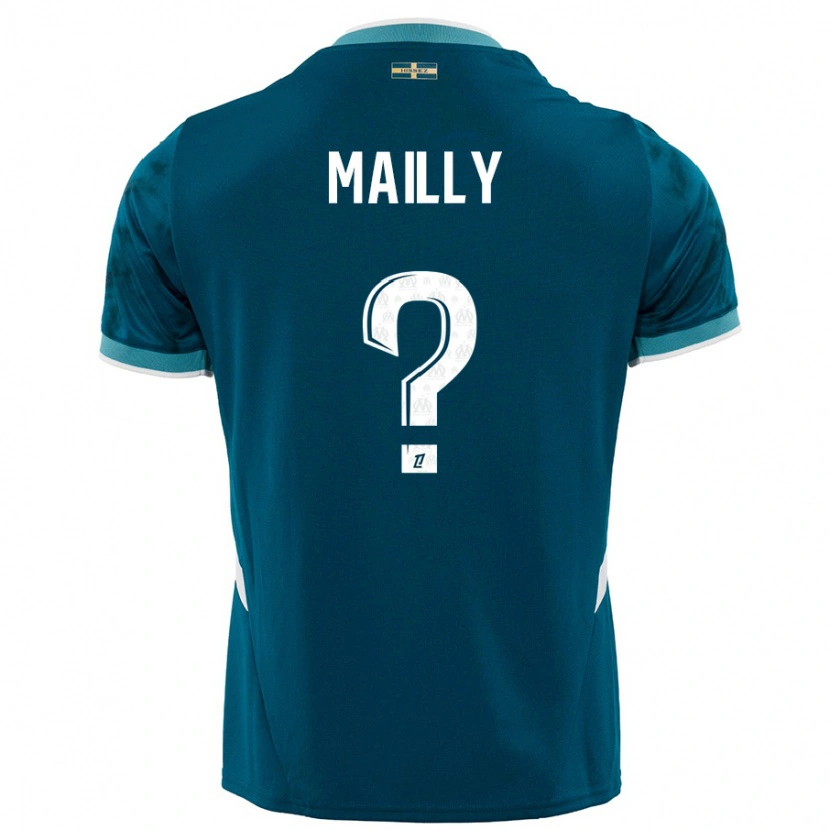 Danxen Enfant Maillot Evan Mailly #0 Turquoise Bleu Tenues Extérieur 2024/25 T-Shirt