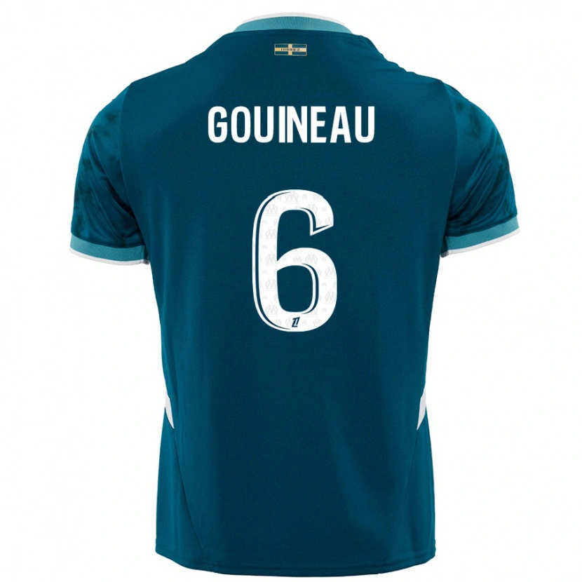 Danxen Enfant Maillot Coline Gouineau #6 Turquoise Bleu Tenues Extérieur 2024/25 T-Shirt