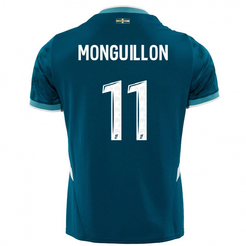 Danxen Enfant Maillot Coralie Monguillon #11 Turquoise Bleu Tenues Extérieur 2024/25 T-Shirt