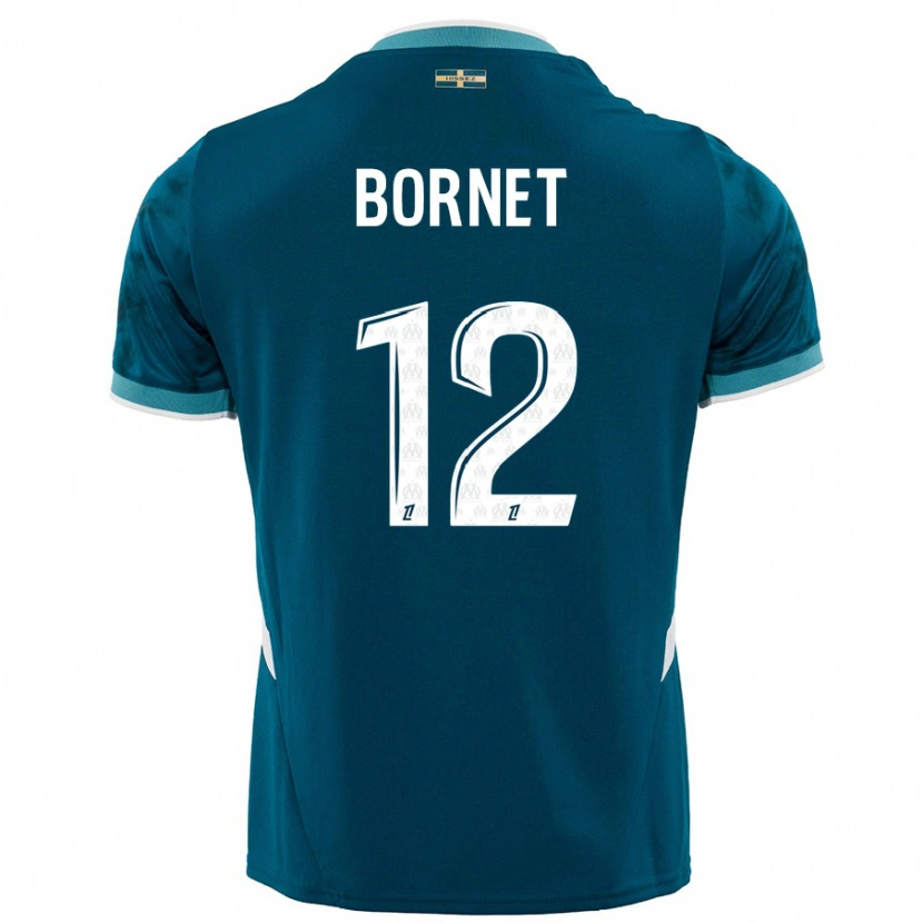 Danxen Enfant Maillot Camille Bornet #12 Turquoise Bleu Tenues Extérieur 2024/25 T-Shirt