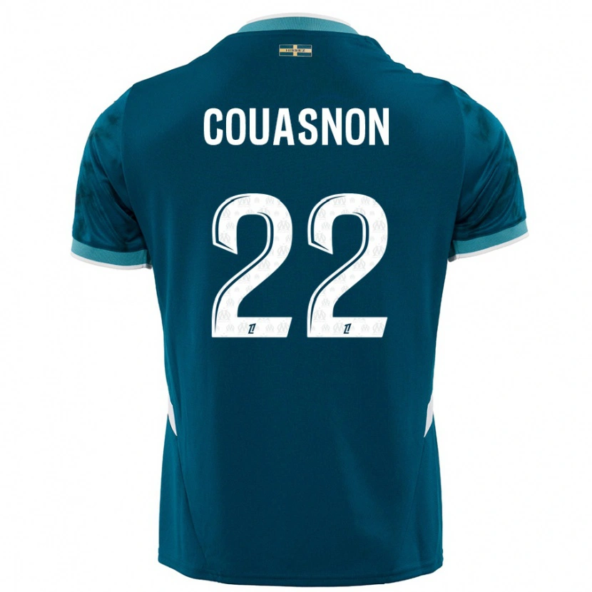 Danxen Enfant Maillot Roxane Couasnon #22 Turquoise Bleu Tenues Extérieur 2024/25 T-Shirt