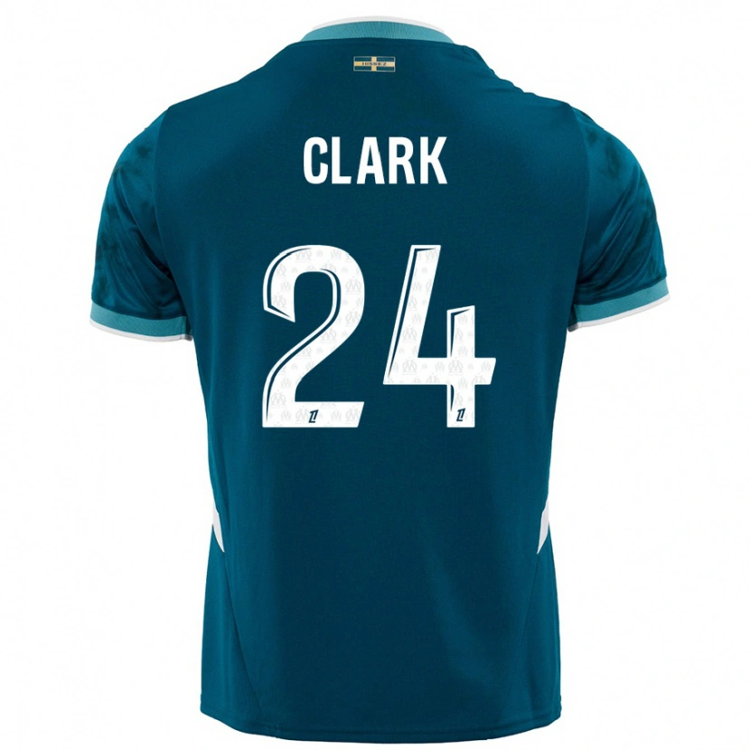 Danxen Enfant Maillot Ashley Clark #24 Turquoise Bleu Tenues Extérieur 2024/25 T-Shirt