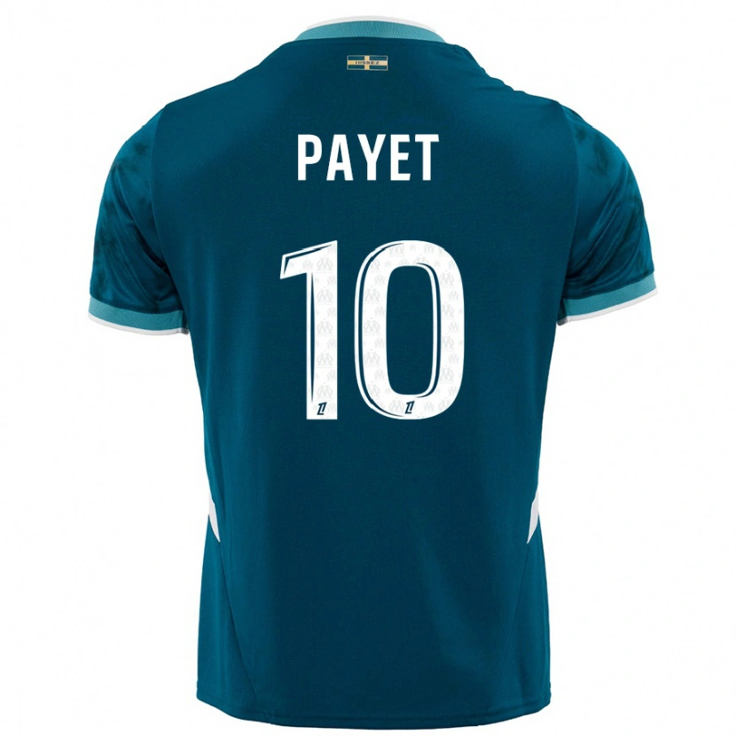 Danxen Enfant Maillot Dimitri Payet #10 Turquoise Bleu Tenues Extérieur 2024/25 T-Shirt