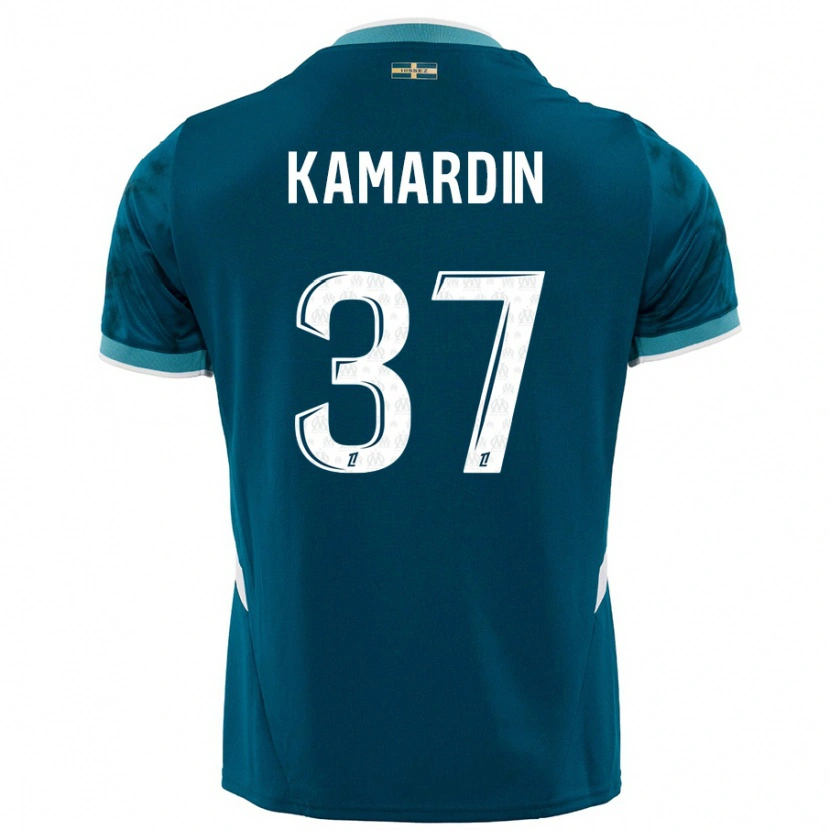 Danxen Enfant Maillot Aaron Kamardin #37 Turquoise Bleu Tenues Extérieur 2024/25 T-Shirt