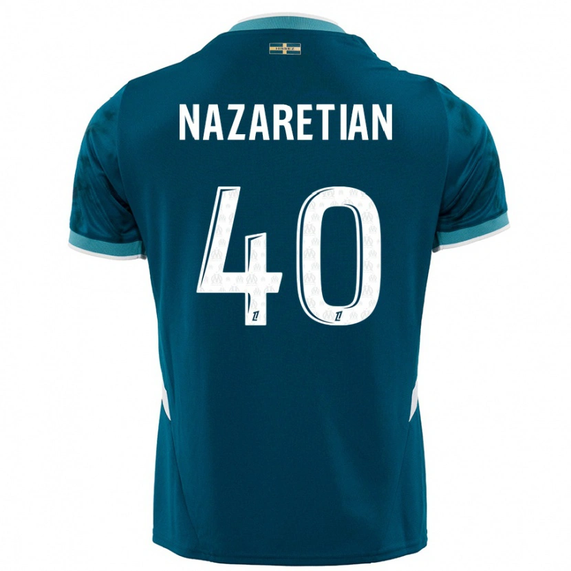 Danxen Enfant Maillot Manuel Nazaretian #40 Turquoise Bleu Tenues Extérieur 2024/25 T-Shirt