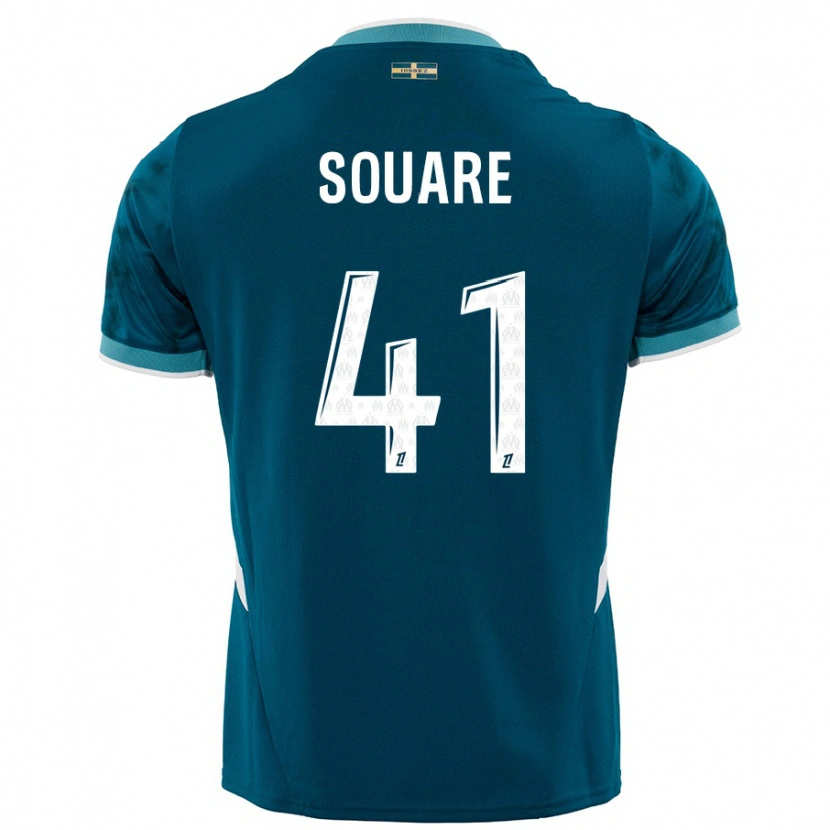 Danxen Enfant Maillot Cheick Souare #41 Turquoise Bleu Tenues Extérieur 2024/25 T-Shirt