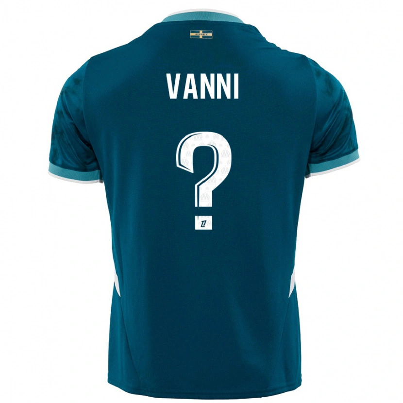 Danxen Enfant Maillot Fabio Vanni #0 Turquoise Bleu Tenues Extérieur 2024/25 T-Shirt