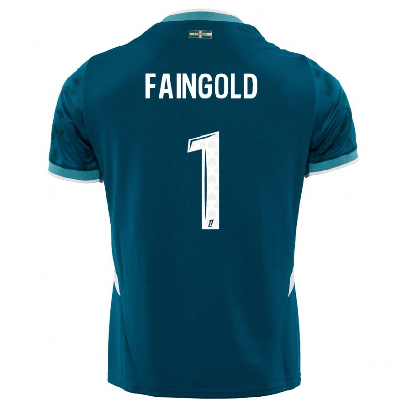 Danxen Enfant Maillot Abbie Faingold #1 Turquoise Bleu Tenues Extérieur 2024/25 T-Shirt