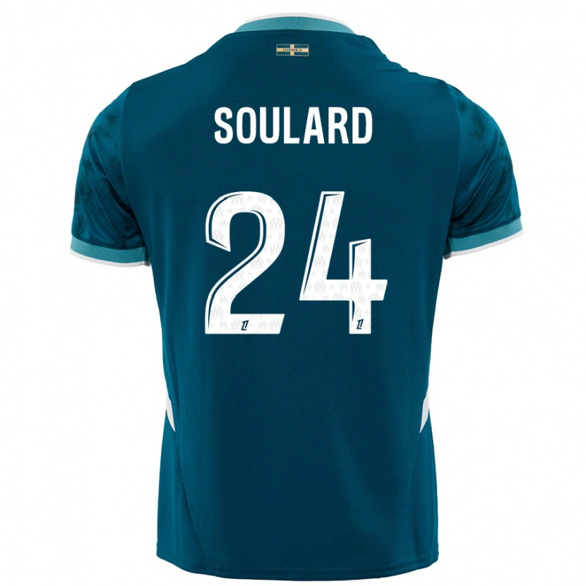 Danxen Enfant Maillot Amandine Soulard #24 Turquoise Bleu Tenues Extérieur 2024/25 T-Shirt