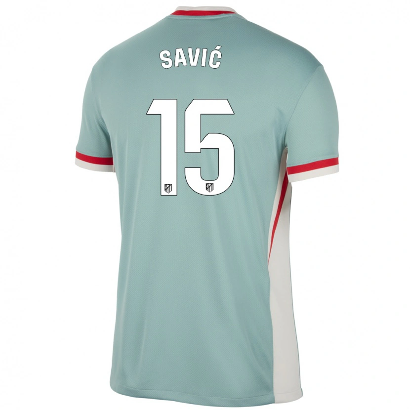 Danxen Enfant Maillot Stefan Savic #15 Beige Clair Bleu Tenues Extérieur 2024/25 T-Shirt