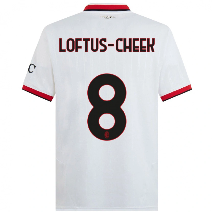 Danxen Enfant Maillot Ruben Loftus-Cheek #8 Blanc Noir Rouge Tenues Extérieur 2024/25 T-Shirt