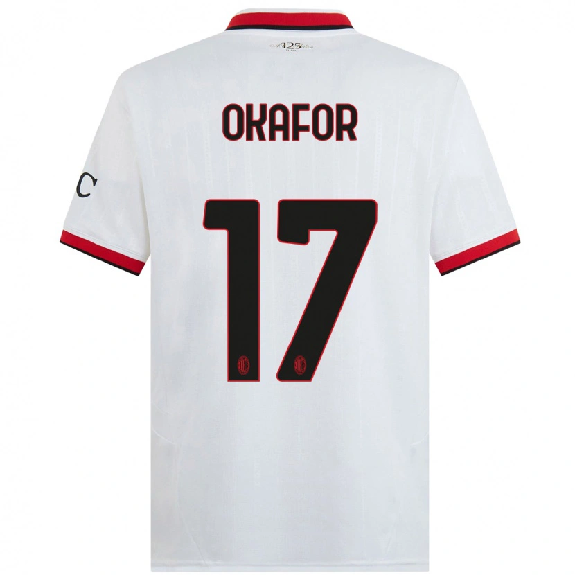 Danxen Enfant Maillot Noah Okafor #17 Blanc Noir Rouge Tenues Extérieur 2024/25 T-Shirt