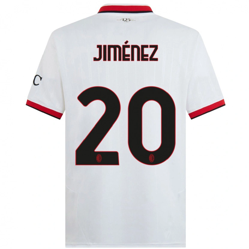 Danxen Enfant Maillot Álex Jiménez #20 Blanc Noir Rouge Tenues Extérieur 2024/25 T-Shirt