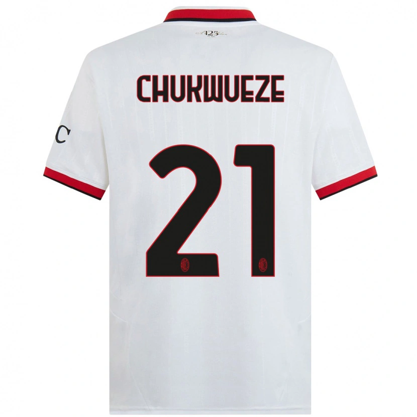 Danxen Enfant Maillot Samuel Chukwueze #21 Blanc Noir Rouge Tenues Extérieur 2024/25 T-Shirt