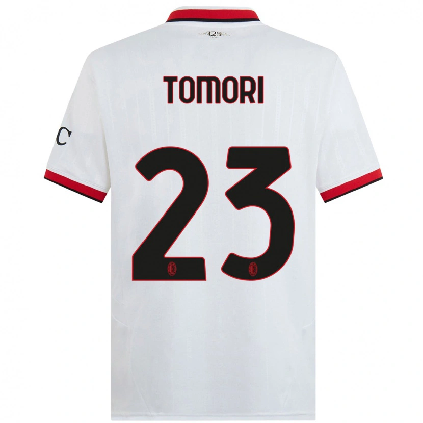 Danxen Enfant Maillot Fikayo Tomori #23 Blanc Noir Rouge Tenues Extérieur 2024/25 T-Shirt