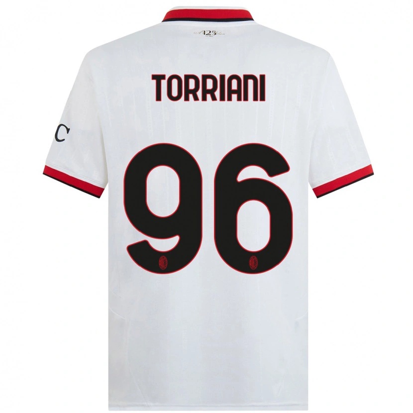 Danxen Enfant Maillot Lorenzo Torriani #96 Blanc Noir Rouge Tenues Extérieur 2024/25 T-Shirt