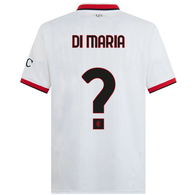 Danxen Enfant Maillot Alessandro Di Maria #0 Blanc Noir Rouge Tenues Extérieur 2024/25 T-Shirt