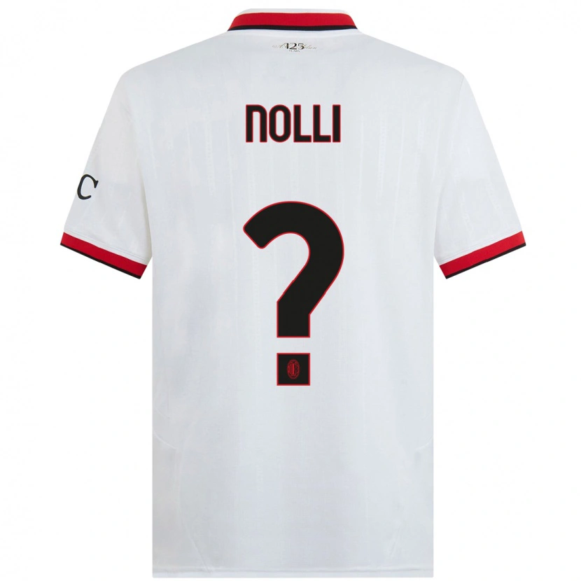 Danxen Enfant Maillot Luca Nolli #0 Blanc Noir Rouge Tenues Extérieur 2024/25 T-Shirt