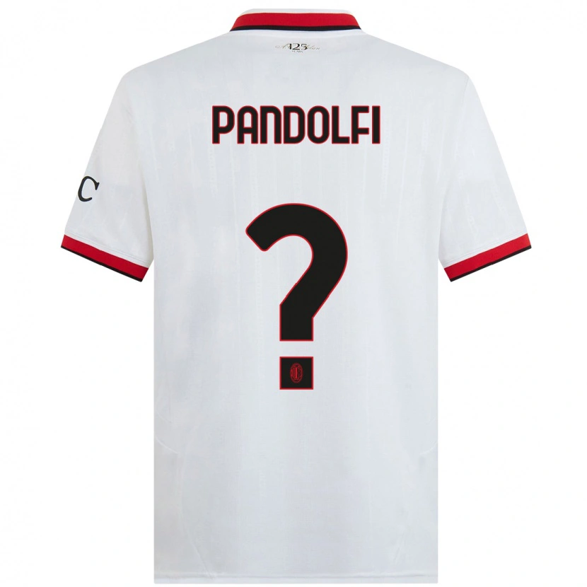 Danxen Enfant Maillot Fabio Pandolfi #0 Blanc Noir Rouge Tenues Extérieur 2024/25 T-Shirt