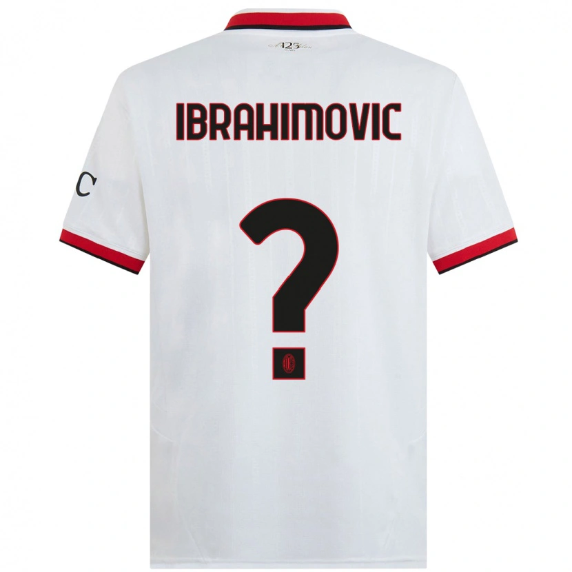 Danxen Enfant Maillot Vincent Ibrahimovic #0 Blanc Noir Rouge Tenues Extérieur 2024/25 T-Shirt