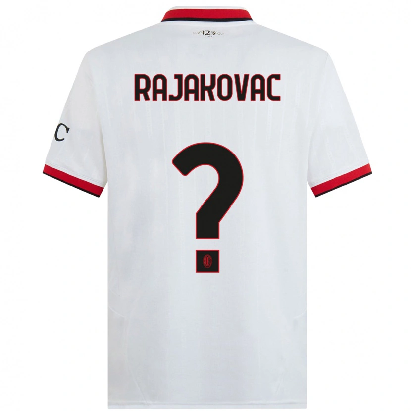 Danxen Enfant Maillot Mihajlo Rajakovac #0 Blanc Noir Rouge Tenues Extérieur 2024/25 T-Shirt