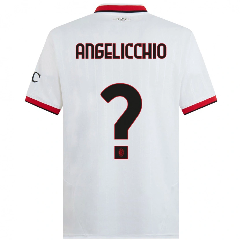 Danxen Enfant Maillot Mattia Angelicchio #0 Blanc Noir Rouge Tenues Extérieur 2024/25 T-Shirt