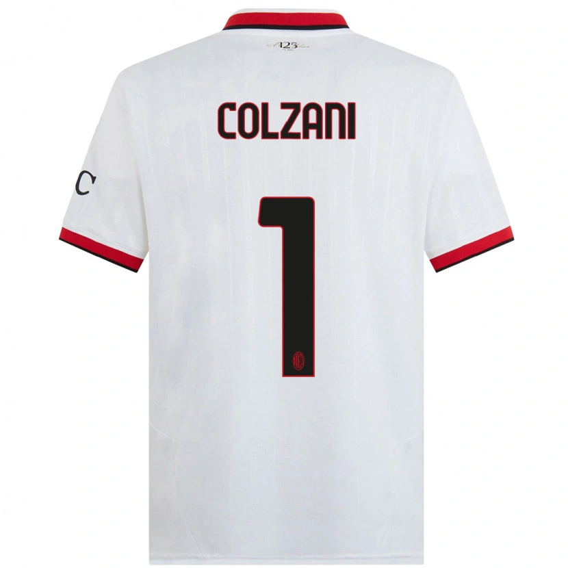 Danxen Enfant Maillot Edoardo Colzani #1 Blanc Noir Rouge Tenues Extérieur 2024/25 T-Shirt